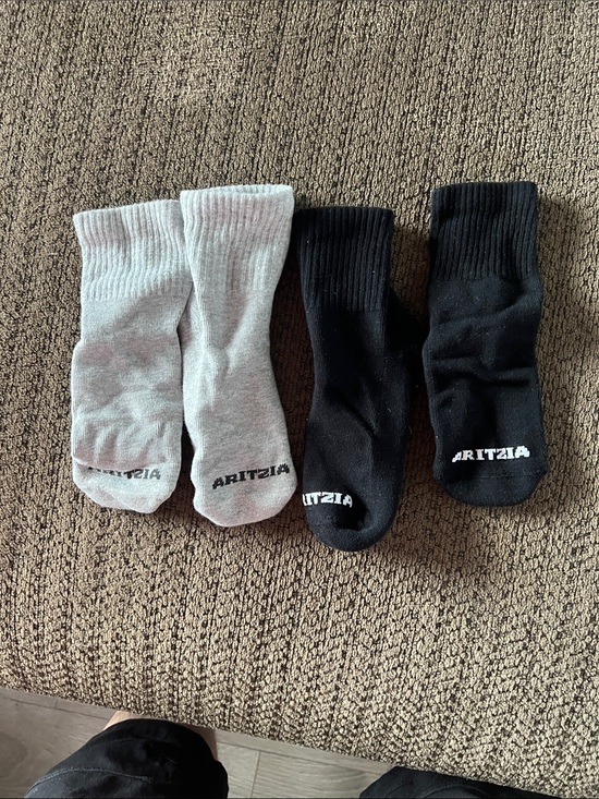 Aritzia Other - Aritzia Branded Crew Socks - Black and Heather Gray Pairs